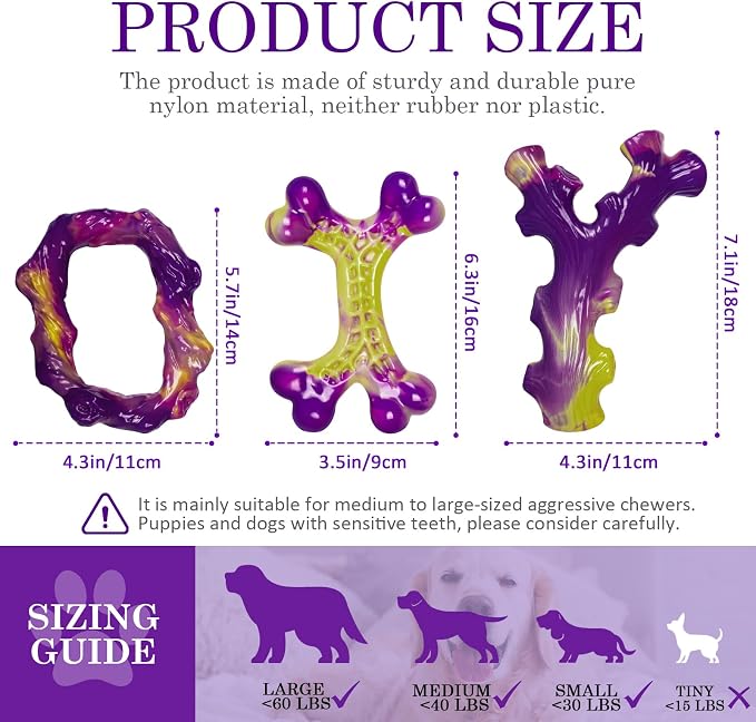 Frienhund 6-Pack Dog Toys for Aggressive Chewers: Dog Toy for Aggressive Chewer Large Breed, Dog Toy to Keep Them Busy, Dog, Bacon Flavor