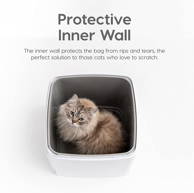 IRIS USA Cat Litter Box Top Entry with Scoop, Covered Dog Proof Litter Box Design, Enclosed Square Style Litterbox with Odor Control, Easy to Clean for Cats, Gray