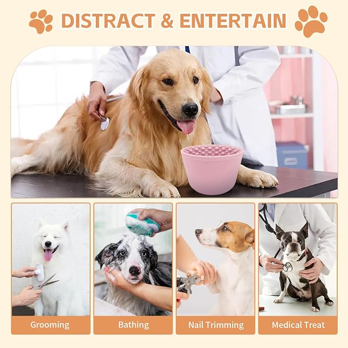 Dog Lick Bowl,Anxiety Relief Non-Slip Silicone Treat Bowl,Durable Anti-Choking Long-Lasting Enrichment Slow Feeder Licking Mat for Small Medium Large Breed,Freezable BPA Free Silicone Dishwasher Safe