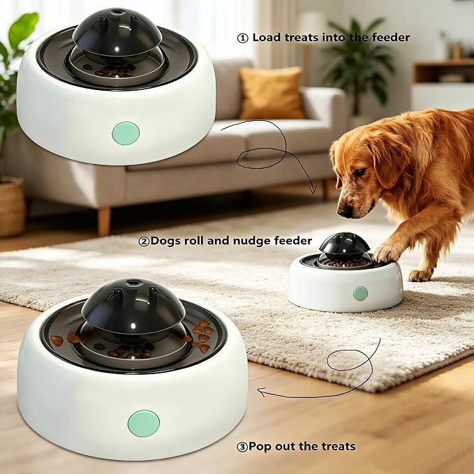 Interactive Dog Puzzle Toy, Slow Feeder for Large/Medium Dogs | IQ Training, Treat Dispensing, Brain Stimulation Enrichment, Dishwasher Safe, Anti-Slip