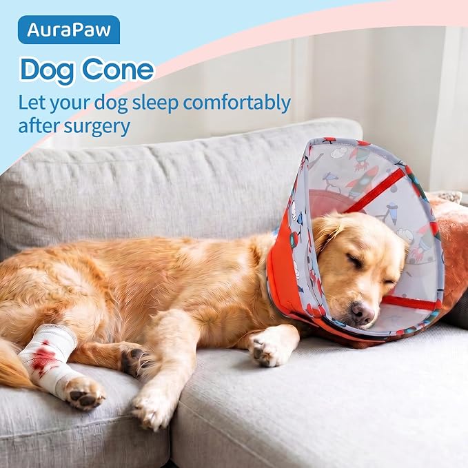Small Dog Cone Collar, Dog Elizabethan Collar for Dogs with Durable Material, for Surgery Recovery to Allow Comfortable Sleep for Small Breeds,S