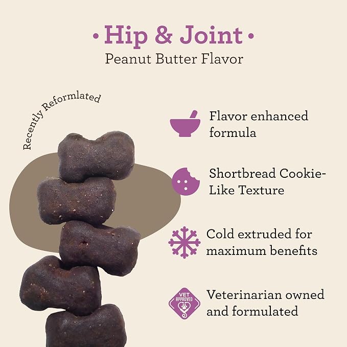 Dr. Joseph's VetPro Complete Dog Hip & Joint Supplement for Arthritis Pain Relief – High-Strength Glucosamine & Chondroitin Chews for Senior Dogs – Vet Formulated, Peanut Butter Flavor, 120 Ct