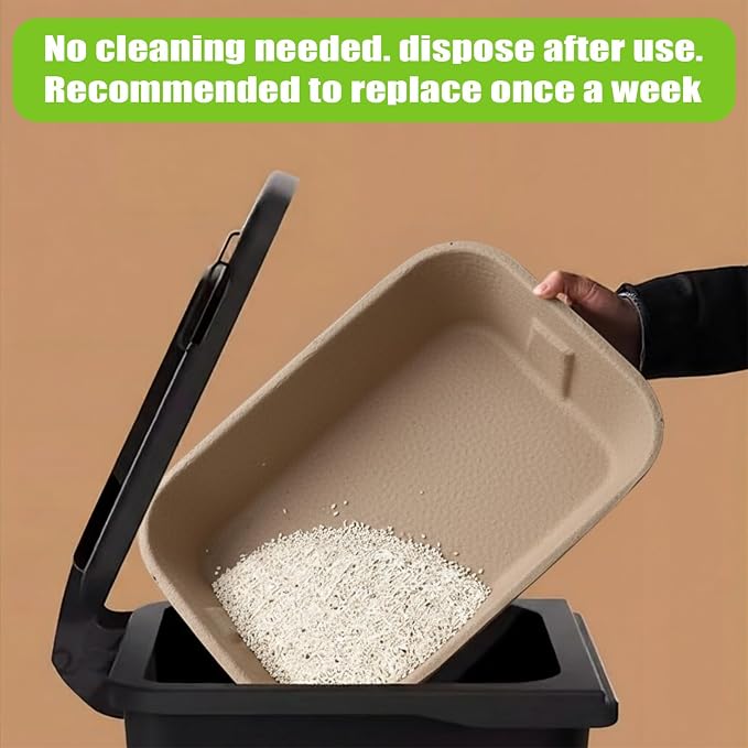 5 Pack Disposable Cat Litter Box, Travel Litter Box,Eco Friendly 100% Recycled Paper