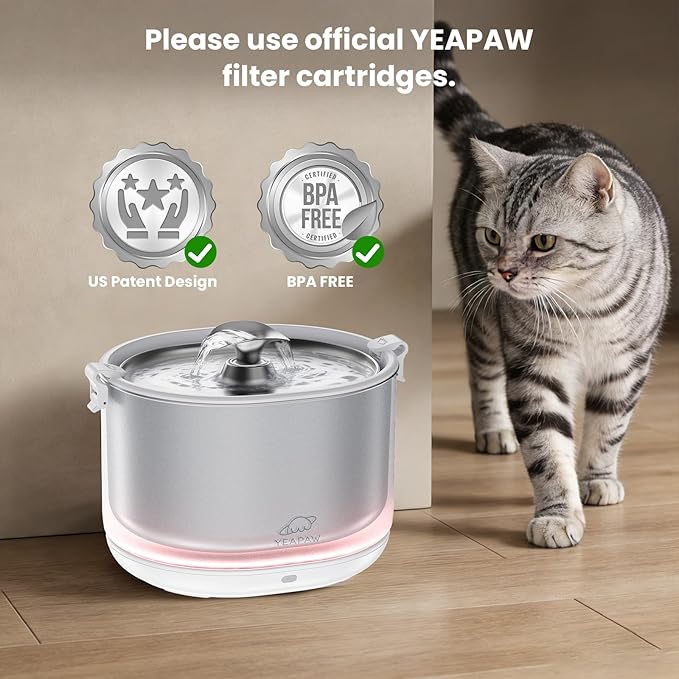 Cat Water Fountain Filters 2 Pack Five Stages Filtration Cat Fountain Replacement Filters for Stainless Steel Water Fountain 2 Months Set of Replacement Filters for Ultra Quiet Cat Fountain