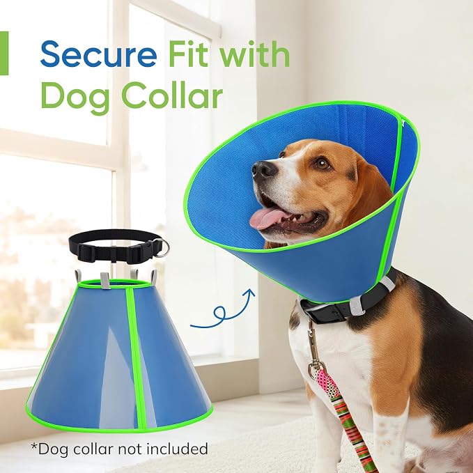 Soft Dog Cone Collar to Stop Licking After Surgery, Mesh Breathable Pet Recovery Collar for Large Medium Dogs, Elizabethan Cone Alternative(XL)