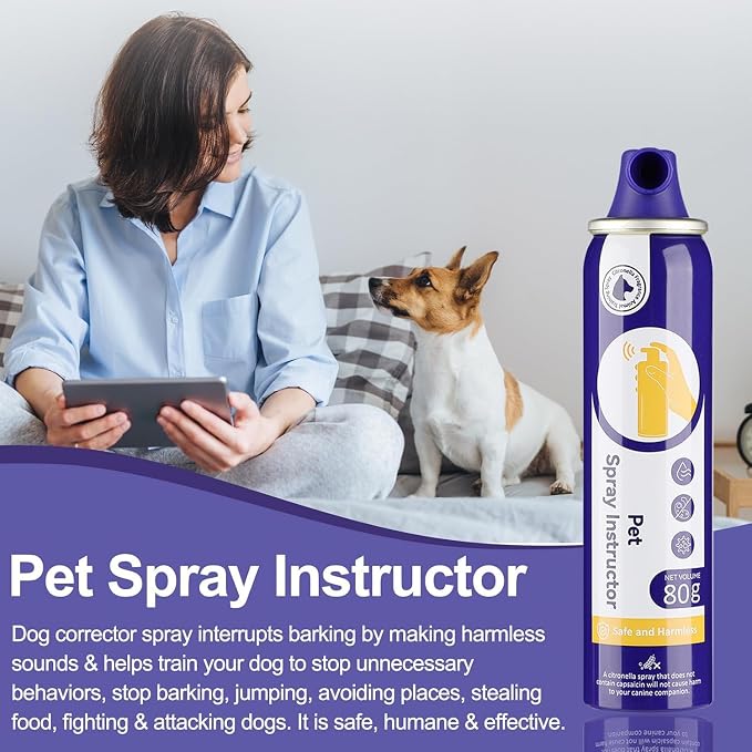 Dog Corrector Spray, 80ml 6 Pack Dog Trainer Spray to Dogs from Stopping Unwanted Behaviors Pet Trainer Spray, Barking, Jumping, Stealing Food, Safe, Humane & Effective