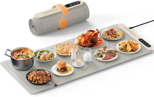 NEWKITCHEN Warming Mat for Food, (XXL 36"x16") Food Warming Mat for Parties Buffet 6 Temp & 6 Hour Settings Upgrade Graphene Fast Full Surface Heating -Versatile Food Warmer for Gatherings, Parties