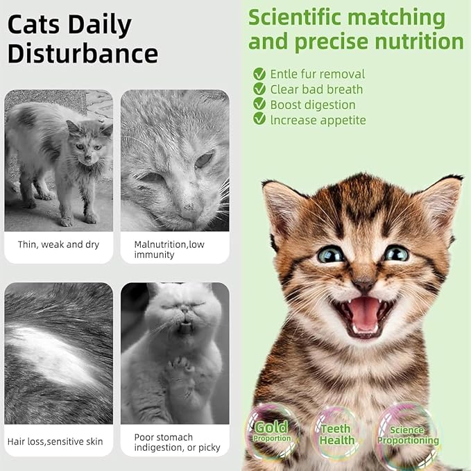Cat Grass Sticks for Indoor Cats 50g Chicken Freeze Dried Treat 10pcs