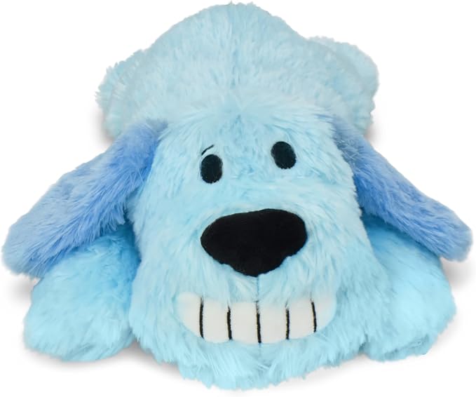Multipet 16" Blue Loofa Love Heartbeart Comfort & Anxiety Relief Companion Item with Plastic Battery Powered Heartbeat Device That simulates Heartbeat to Soothe and Calm Pets.