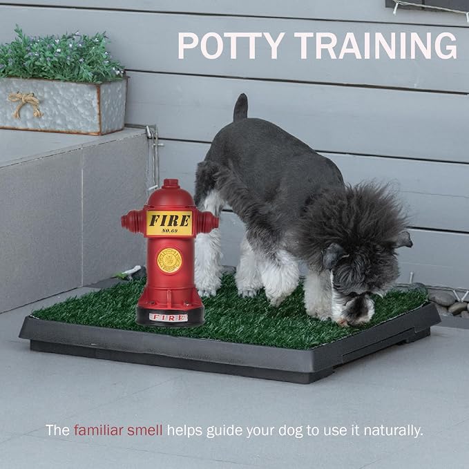 Potty Training Dog Fire Hydrant, NPBIYOYG 4.3" W x 9.4" H Small Fire Hydrant for Puppy to Pee On, Retro Resin Pee Post for Male Dog, Potty Training Tool for Indoor&Apartment, Red