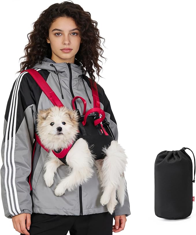 Wakytu Dog Emergency Rescue Sling - Lightweight Packable Lift Harness with Handle - Safe Transport for Small Medium Dogs - Ideal for Hiking Skiing（8.5-17.5lbs）