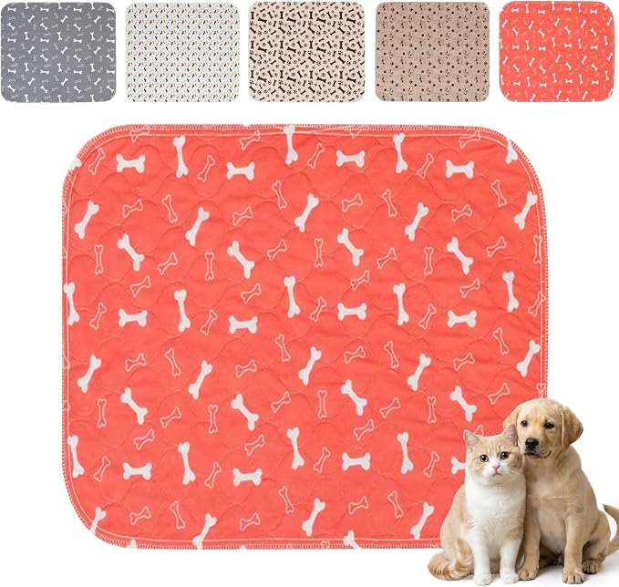 Puppy Pee Pads with Pheromones,Forever Pad,Washable Pee Pads for Dogs,Reusable Dog Pee Pads,Waterproof and Leak-Proof,Non-Slip Base Training Pad Suitable for Home(Red,L:35.4*31.5in)