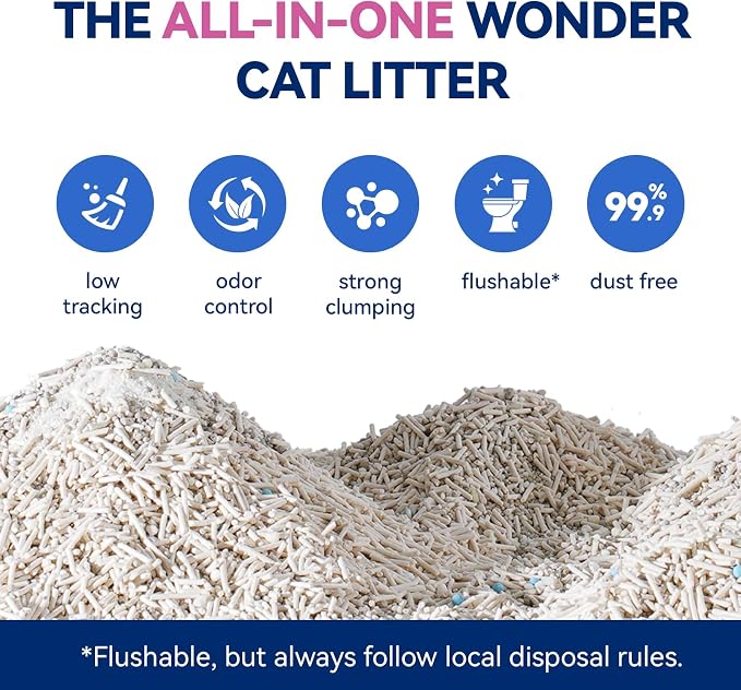 OPET Mixed Tofu Bentonite Multi-Cat Litter,Strong Fast Clumping Kitty Litter,99.9% Dust Free & Low Tracking,High Absorbent & Odor Control,Natural Pet Litter (18lb, White Tea)