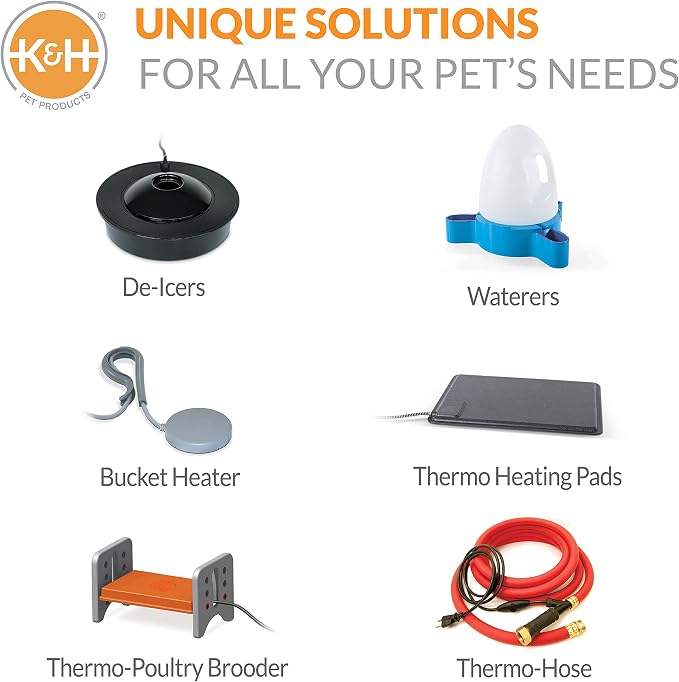 K&H Pet Products Pond Heater for Outdoor Ponds with Fish, Deluxe Thermo-Pond Perfect Climate Deicer, Winter Oxygen Exchange for Live Fish, Thermostatically Controlled, Safety Listed - 7in 250W