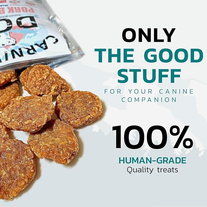 Carnivore Dog Treats, Human Grade, Hormone Free, Real Meat Made with Redmond Real Salt, No Additives - Healthy, Training Snacks or Treats for All Breeds, Pork Burger, Pack of 3