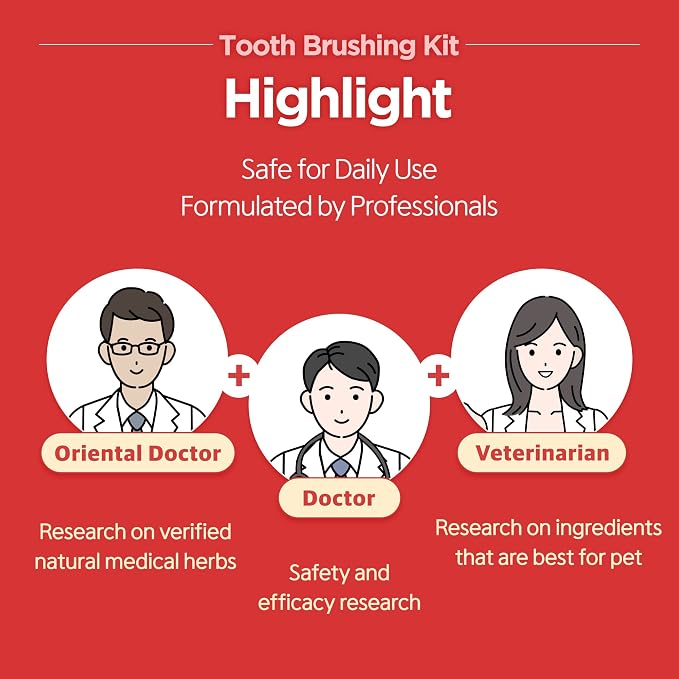 JAYU PET Firm Bristles Tooth Brushing Kit - Dental Gel 1ea + Dental Care Brush 1ea | Teeth Cleaning & Breath Freshener, Removing Plaque and Tartar, Pet Dental Hygiene, Dog Easy Teeth Brushing