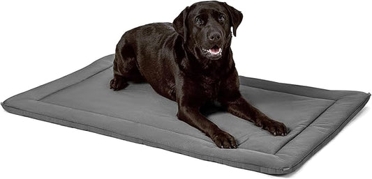 PELZIN Cybarmour 2.0 Chew Proof Dog Crate Pad - Outdoor Chew Resistant Dog Bed with Corner Anchor - Machine Washable - Water & Dirt-Resistant - Large Breeds & Fits 42-Inch Crate - 41"x26", Charcoal