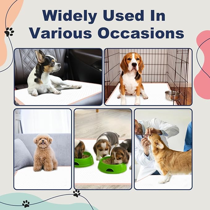 Dog Pee Pads Extra Large 36" × 36" - 45 Count XXXL Urine Underpads, Pink Doggy Pads ｜Disposable Dog Training Pads, Super Absorbent & Leak-Proof & Quick Drying Potty Pads