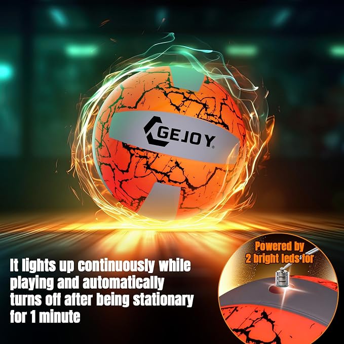 Gejoy Glow in The Dark Ball Gift, LED Light up Basketball Football Volleyball Official Size Ideal Gift for Adult Man Outdoor Sport Birthday Accessories Stuff