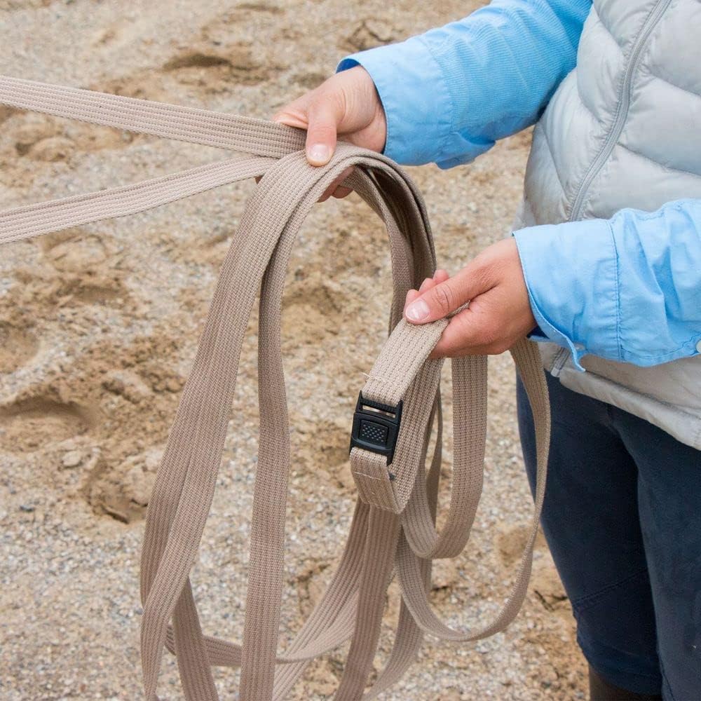 Dura-Tech Brown Cotton Web Long Lines | Ideal for Youngsters and Green Horses | for Beneficial Ground Training | Usable with Saddle or Surcingle | Heavy-Duty Cotton Web
