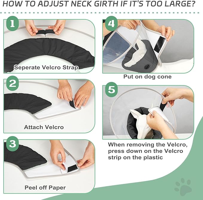 Dog Cone Collar for Recovery: Soft Elizabethan Collar Alternative to Stop Licking, Adjustable Pet Cone for Large, Medium, Small Dogs, for Surgery, Spay, Injury, Skin Treatment (L)
