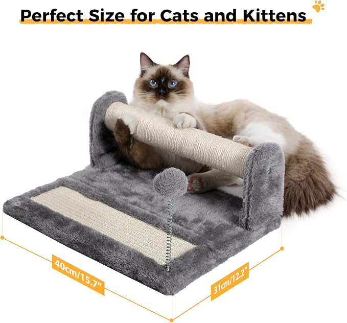 PAWZ Road Cat Scratching Post and Pad Bundle with PAWZ Road Cat Tunnel Collapsible S Shape 10.5 Inches in Diameter