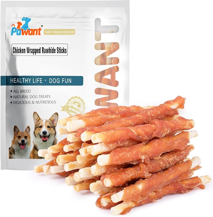 Chicken Wrapped Rawhides Dogs Treats