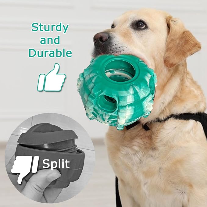 XHX Long-Lasting Interactive Dog Toy Safe for Medium and Large Dogs 25-75 lbs(Green and White, Medium)