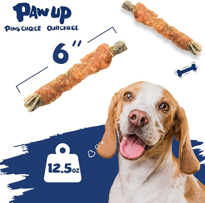 PAWUP Duck & Sweet Potato Dog Treats, Chicken Wrapped Cod Skins, Healthy Chews Snack, High in Protein
