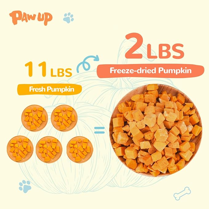 PAWUP Freeze-Dried Pumpkin Treats for Dogs & Cats, Freeze Dried Chicken Heart Pet Treats, High Protein Freeze-Dried Pet Food for Dogs, Cats, Fresh Ingredient