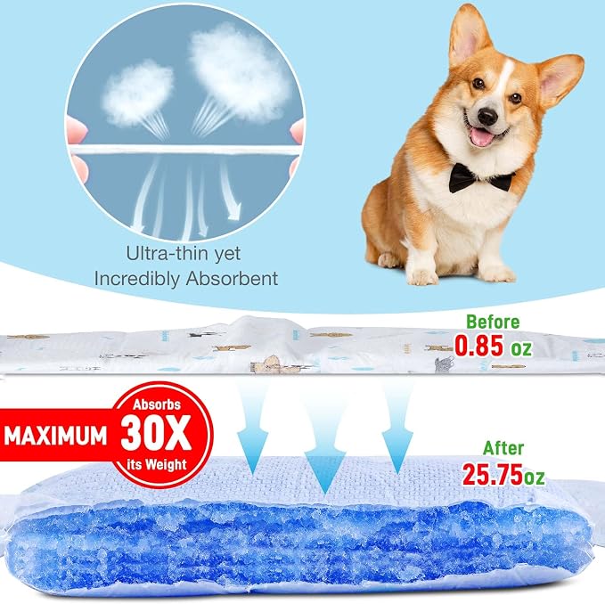 Dog Diapers Male Disposable Super Absorbent, 50 Count, Male Dog Wraps Leak Proof, Ultra Dry & Breathable, Medium