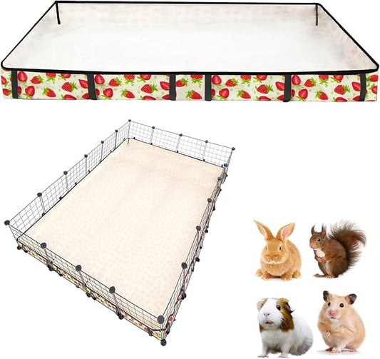 Guinea Pig Cage Liner，Washable Waterproof Oxford Cloth Cage Liners for Small Animals,Hamster Chinchilla Hedgehog Rabbit and Other Small Animals Not Include Cage(48x72 inches)