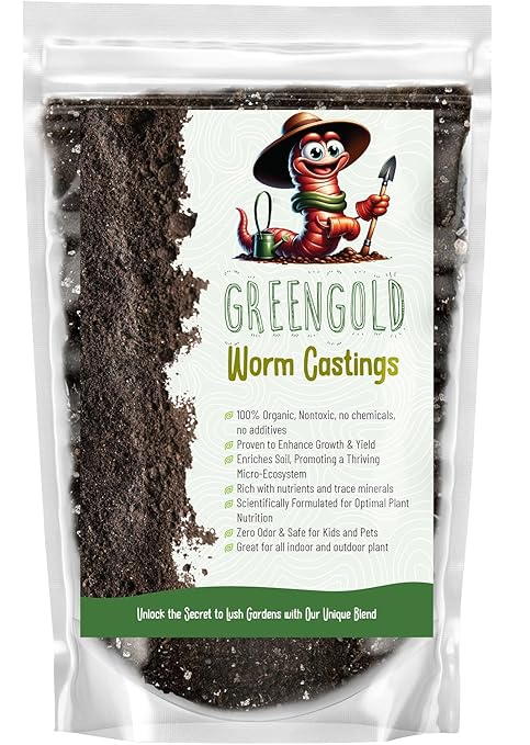 GARDENWISE Organic Worm Castings Earthworm Castings Fertilizer for Nutrient-Rich Soil and Healthy Plant Growth (5 QUARTS)
