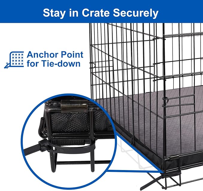 Indestructible Dog Beds, Enhanced Quilted Chew Proof Dog Crate Pad for Aggressive Chewer, Washable Cover Dogs Mat for Crate, Non-Skid Kennel Pad, Durable Pet Bed for Puppy (Gray, 35"x23")