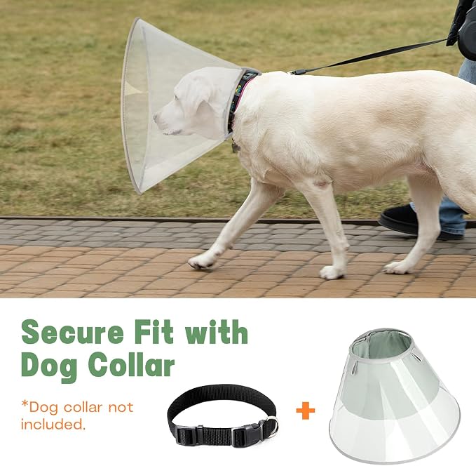 Dog Cone Collar to Stop Licking with Soft Liner, Comfortable Elizabeth Recovery Collar for Large Medium Dogs After Surgery, Pet Neck Head Cone Alternative,XXL