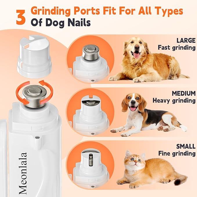 Dog Nail Clippers with Light and Dog Nail Grinder Quiet, Dog Nail Trimmers | 2-in-1 Pet Nail Grinder for Dogs with Guard, Cat Nail Trimmer, Cat Nail Clipper, Dog Nail File, Silent Groom Pro Nail Grinder