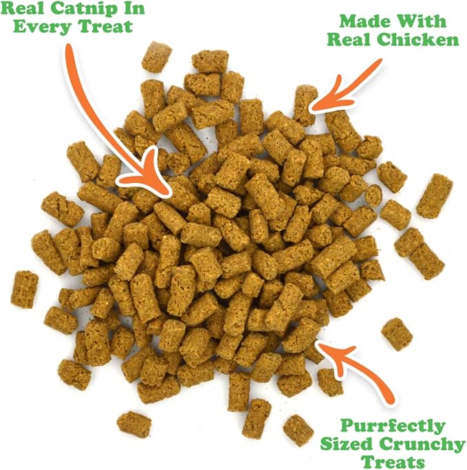Meowijuana Knock N' Nibble Pumpkin & ChickenTreat Bundle | Crunchie Munchie Catnip Treats | Refillable Treat Dispensing Toy | Interactive Puzzle Toy for Felines
