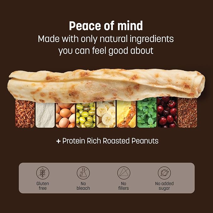 Earth Animal No Hide Chews - Long Lasting Rawhide Free Medium Dog Chews Rolls, Peanut Butter - 3 Count Value Pack