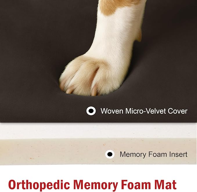 Majestic Pet Orthopedic Memory Foam Dog Crate Mat - Plush Pet Bed Pad for Crates & Kennels | USA Crafted | 42"x26" Villa Storm