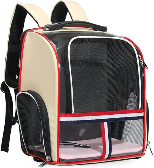 OLOTU Pet Backpack Breathable Mesh Cat Backpack, Expandable Cat Carrier for Walking Travel Hiking Camping, Expandable Dog Backpack Carrier Spacious