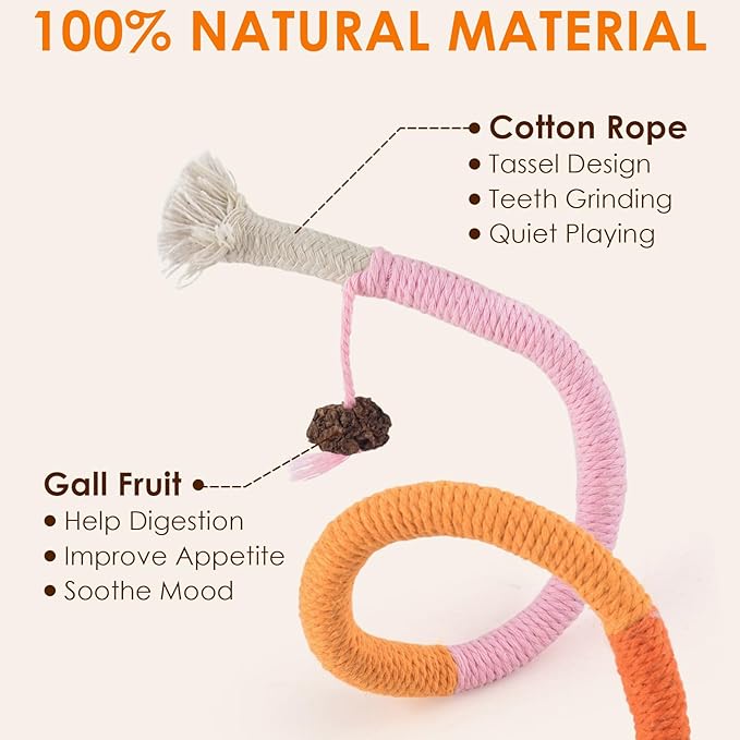 TINDTOP Cat Toys Chew Ropes, 3 Pack Interactive Cat Nip Kicker Toy for Indoor Kittens, Teeth Cleaning Toy for All Breeds, 19.5 Inches (50cm) | for Indoor Kittens, Teeth Cleaning Toy for All Breeds, 19.5 Inches (50cm)