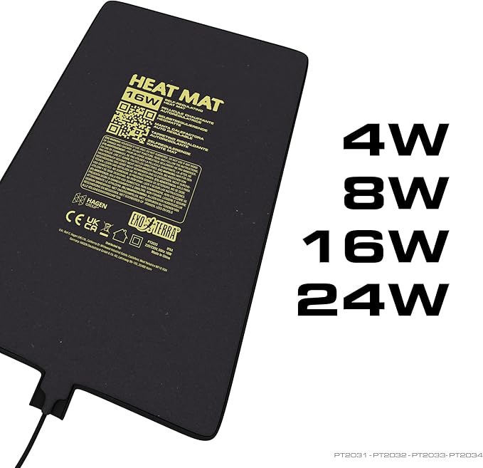 Exo Terra Heat Mat – Self-Regulating Reptile Heating Pad for Terrariums, Conductive Source for Reptiles & Amphibians, Fast Warm-Up, Safe & Energy Efficient, Even Distribution 8W (Pack of 2)