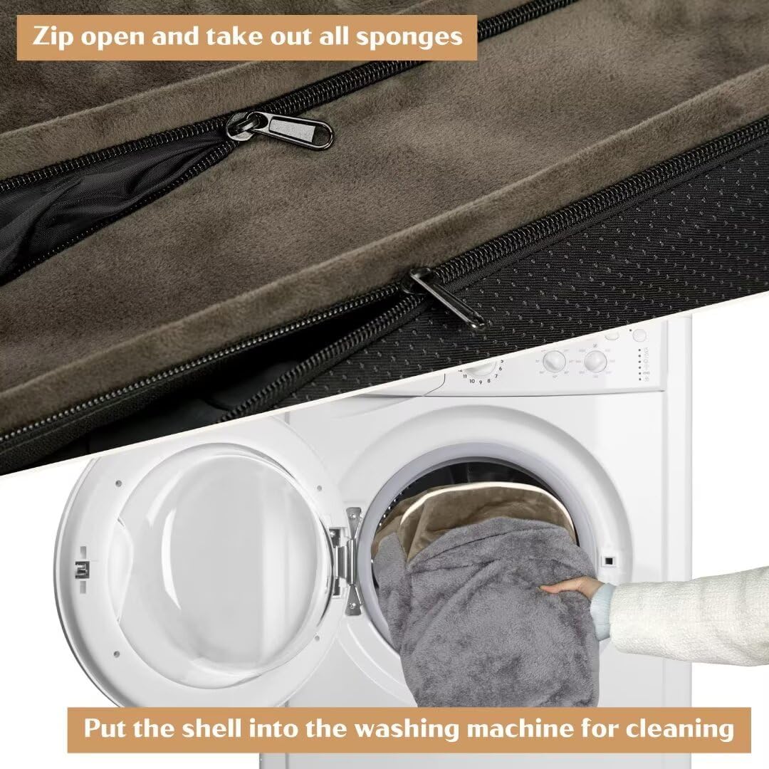 Comfort Expression XXL Dog Beds Memory Foam, Orthopedic Dog Beds for Extra Large Dogs, Waterproof Dogs Bed, Washable Pet Sofa Couch with Bolster & Removable Cover(XX-Large,Olive Green)