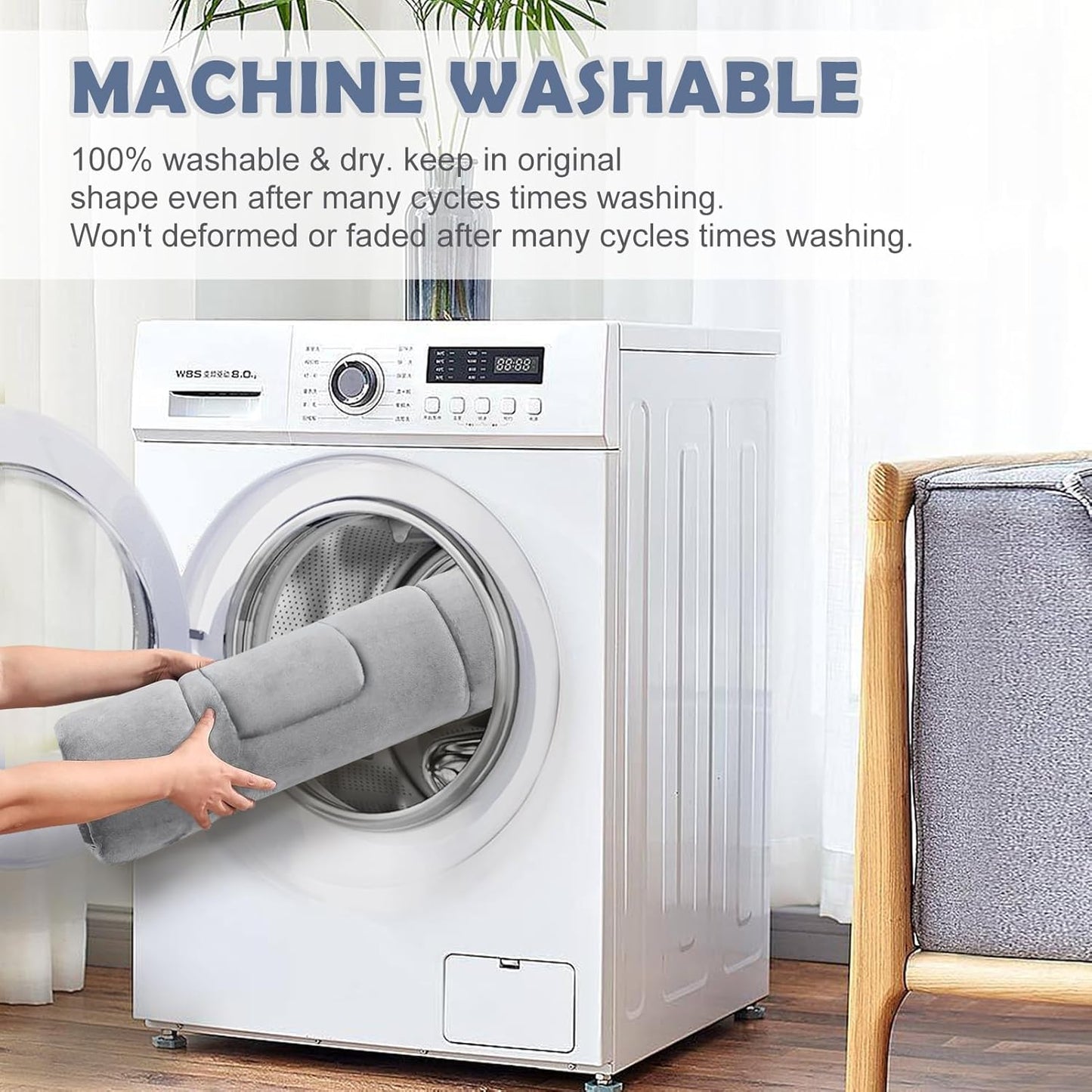 JoicyCo Soft Dog Crate Bed Pad Mat, 42 in Non-Slip Bottom Washable for Large Dogs, Pet Mattress Kennel Pad, Clay Gray