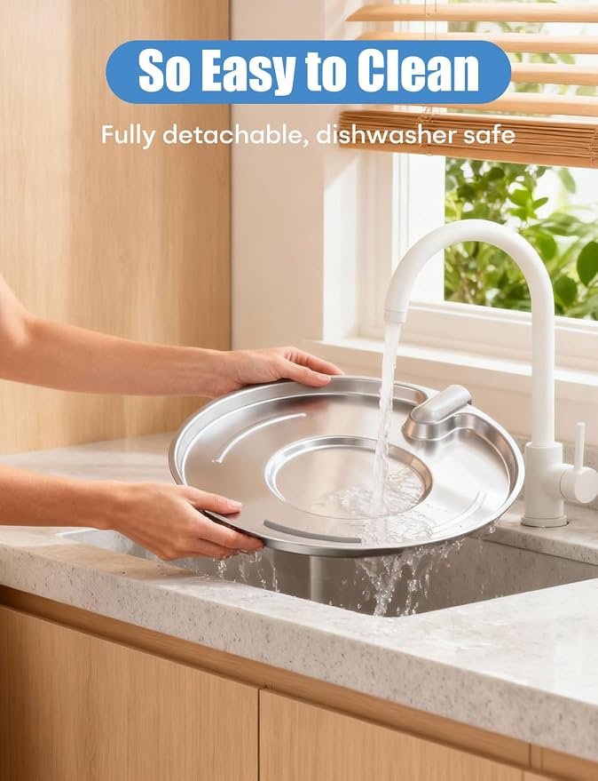 subteenmate Dog Water Fountain for Large Dogs- 8L/270oz Stainless Steel Dog Fountain Dispenser Automatic Pet Water Bowl with Ultra-Quiet Pump/Quadruple Filtration for Large Pups Cats & Multi-Pet