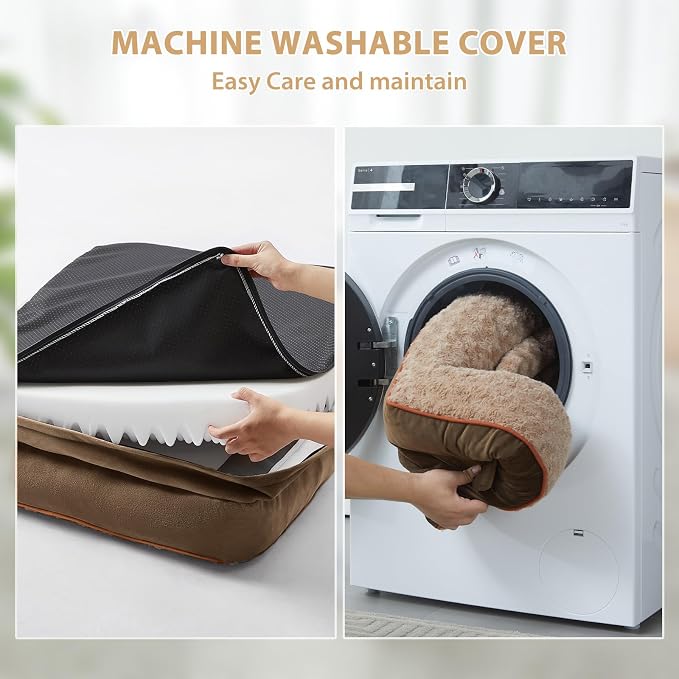 BFPETHOME Orthopedic Dog Beds for Extra Large Dogs, Waterproof Sofa XXL Dog Bed with Sides, Non-Slip Bottom and Egg-Crate Foam Big Dog Couch Bed with Washable Removable Cover,