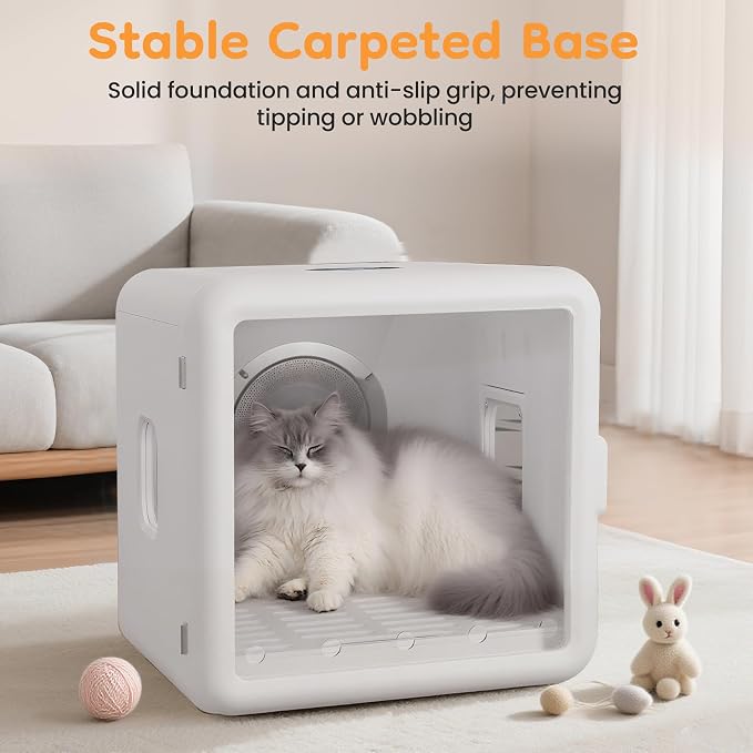 FansaFurn 65L Automatic Dog Dryer Box with Smart Timer, Pet Dryer Box with 360° Warm braw and Ultra Quiet, Smart Temperature Control, Cat Dryer for Cat and Small Dogs