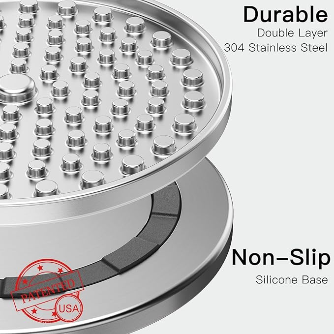 Double Wall Stainless Steel Lick Mat for Dogs & Cats, Chew Proof Slow Feeder for Anxiety Relief & Puppy Enrichment, Non-Slip, Whisker Friendly, Dishwasher Safe Licking Pad [1Pack]