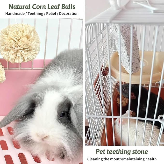 kathson Wooden Rabbit Toys Scratching Pad Bunny Chew Toys for Small Animal Rabbits Guinea Pigs Chinchilla Hamsters