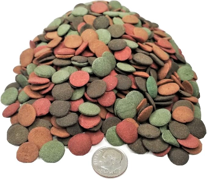 4-Type Ultra Mix of 12mm - 1/2'' Wafers, Spirulina-Algae & Shrimp Wafer, Intense Color Enhancing Wafers. Plecos, Shrimp, Snails, All Tropical Fish...1-lb